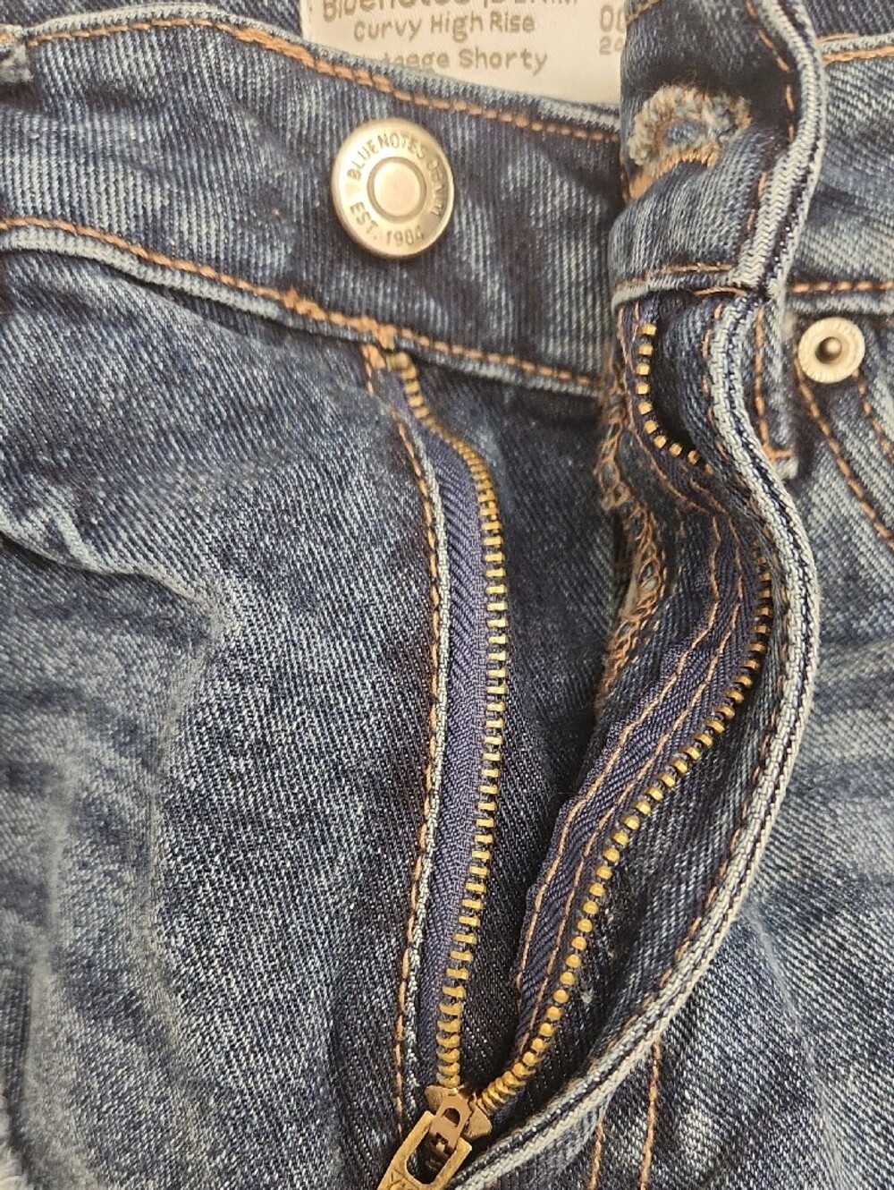 Bluenotes Dark Blue Distressed Denim Cutoff Shorts - Picture 4 of 4